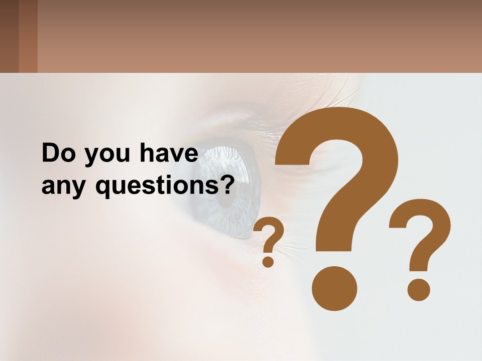 A Close Up Of A Blue Eye With A Brown Background PowerPoint Template