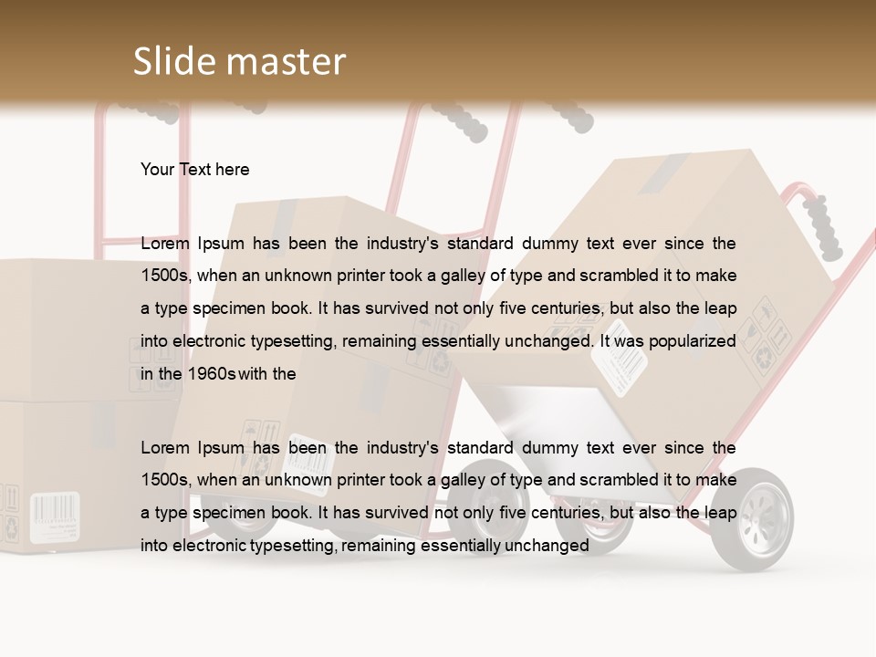 A Group Of Moving Boxes On A Dolly PowerPoint Template