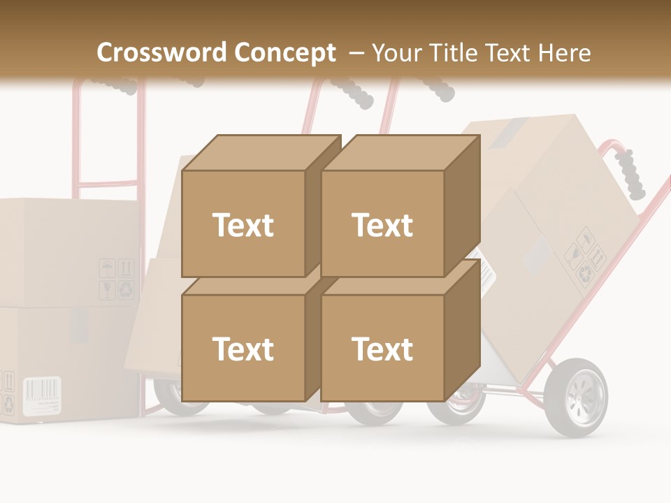A Group Of Moving Boxes On A Dolly PowerPoint Template