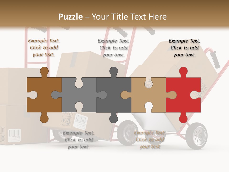 A Group Of Moving Boxes On A Dolly PowerPoint Template