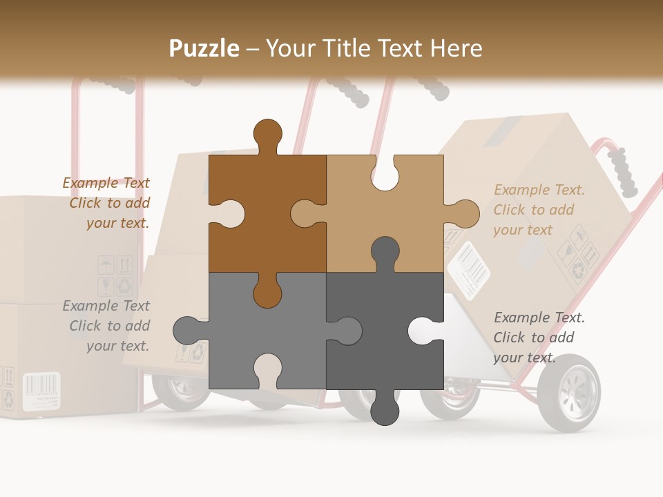 A Group Of Moving Boxes On A Dolly PowerPoint Template