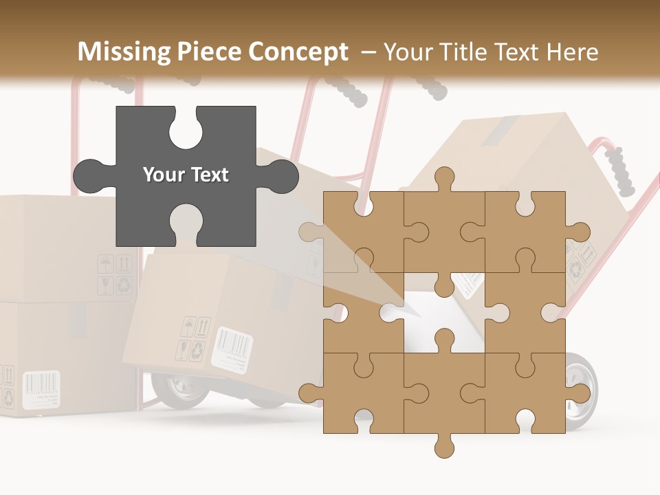 A Group Of Moving Boxes On A Dolly PowerPoint Template