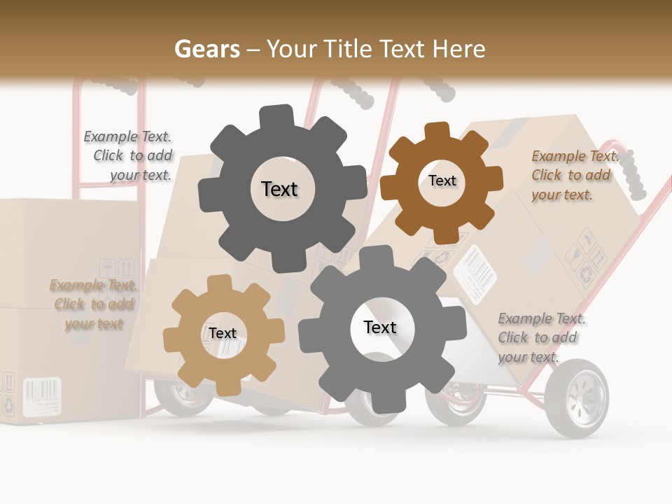 A Group Of Moving Boxes On A Dolly PowerPoint Template