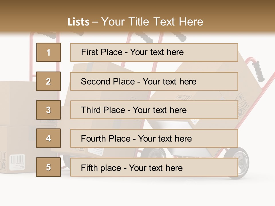 A Group Of Moving Boxes On A Dolly PowerPoint Template