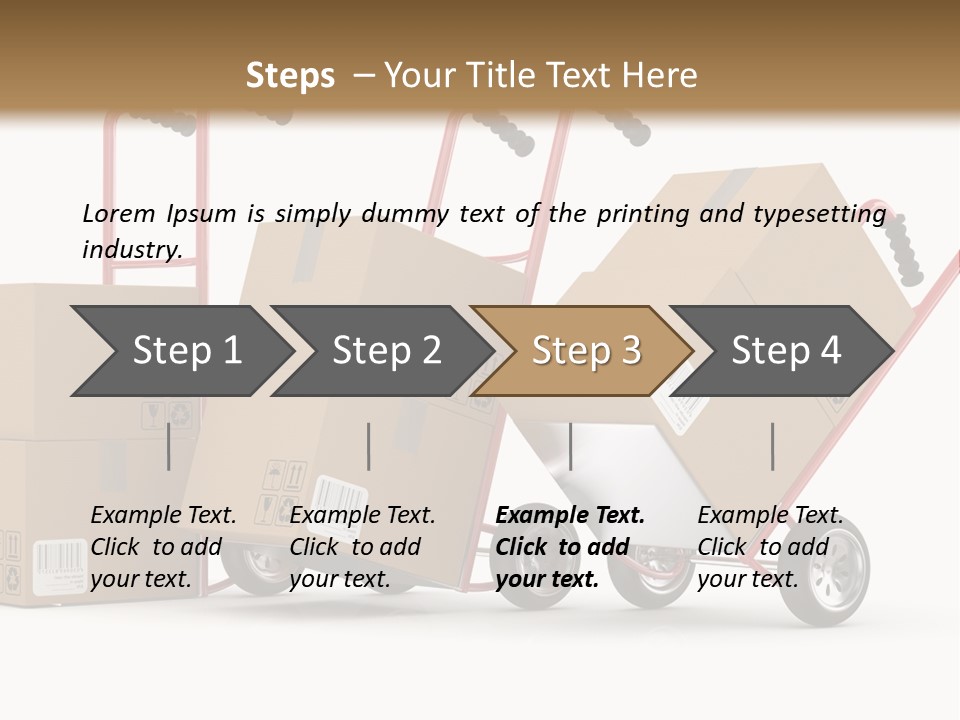 A Group Of Moving Boxes On A Dolly PowerPoint Template