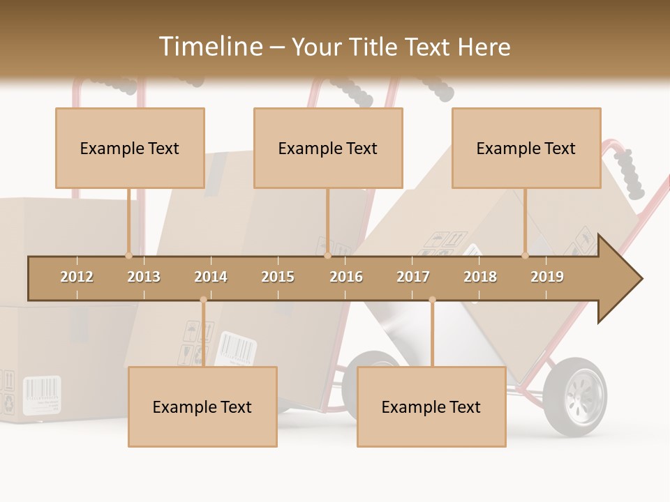 A Group Of Moving Boxes On A Dolly PowerPoint Template