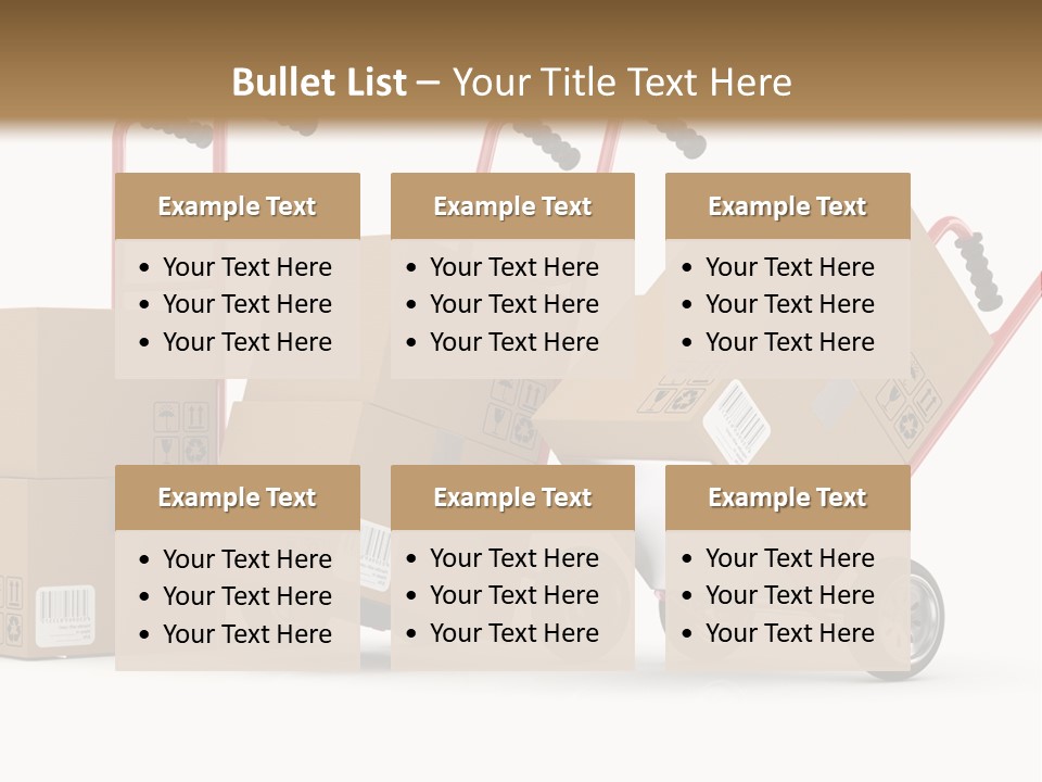 A Group Of Moving Boxes On A Dolly PowerPoint Template
