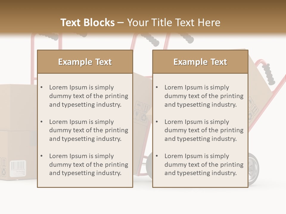 A Group Of Moving Boxes On A Dolly PowerPoint Template