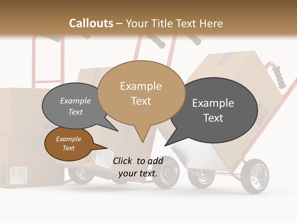 A Group Of Moving Boxes On A Dolly PowerPoint Template