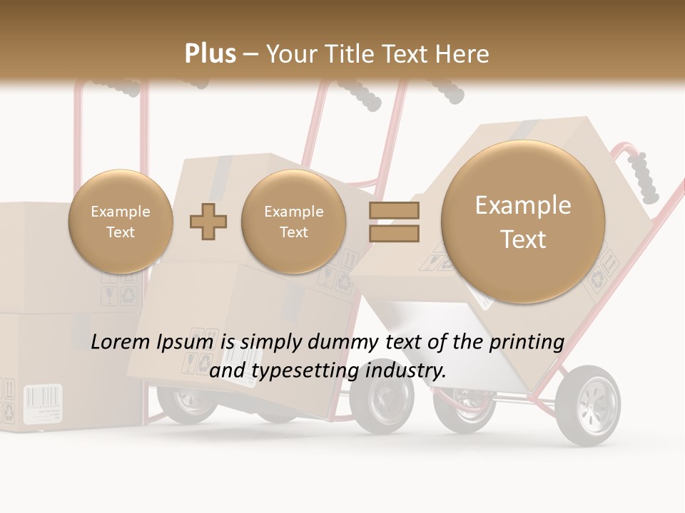A Group Of Moving Boxes On A Dolly PowerPoint Template