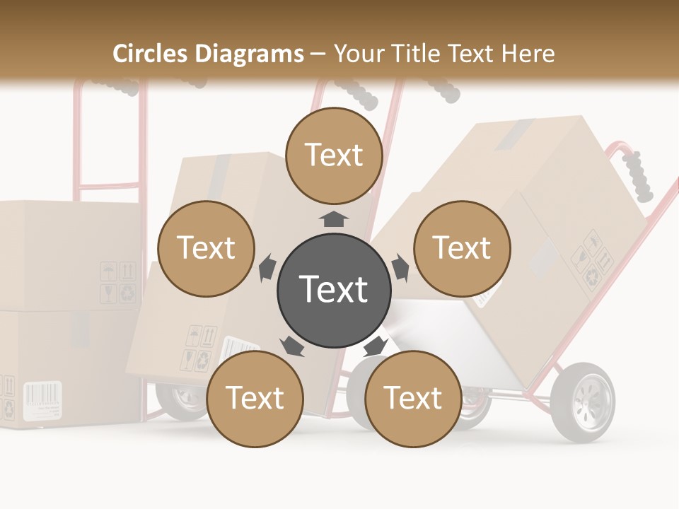A Group Of Moving Boxes On A Dolly PowerPoint Template