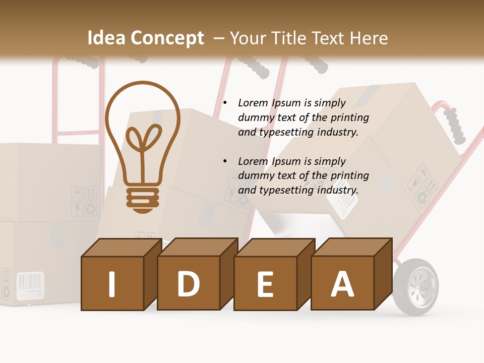 A Group Of Moving Boxes On A Dolly PowerPoint Template