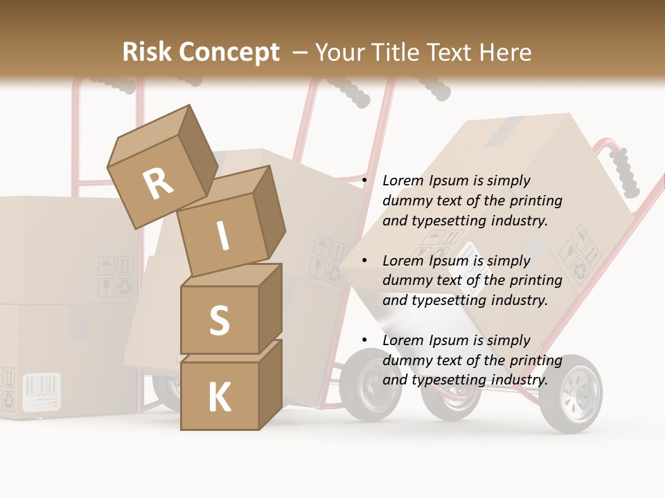 A Group Of Moving Boxes On A Dolly PowerPoint Template