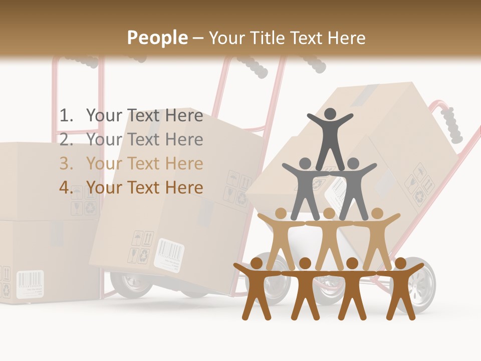 A Group Of Moving Boxes On A Dolly PowerPoint Template