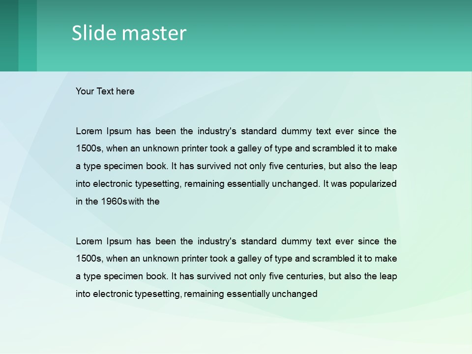 A Blue And Green Abstract Background With A Place For Text PowerPoint Template