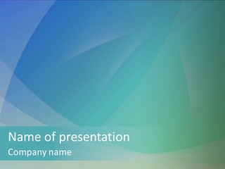 A Blue And Green Abstract Background With The Word Name Of Presentation PowerPoint Template