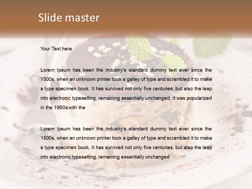 A Piece Of Cake On A Plate With A Spoon PowerPoint Template