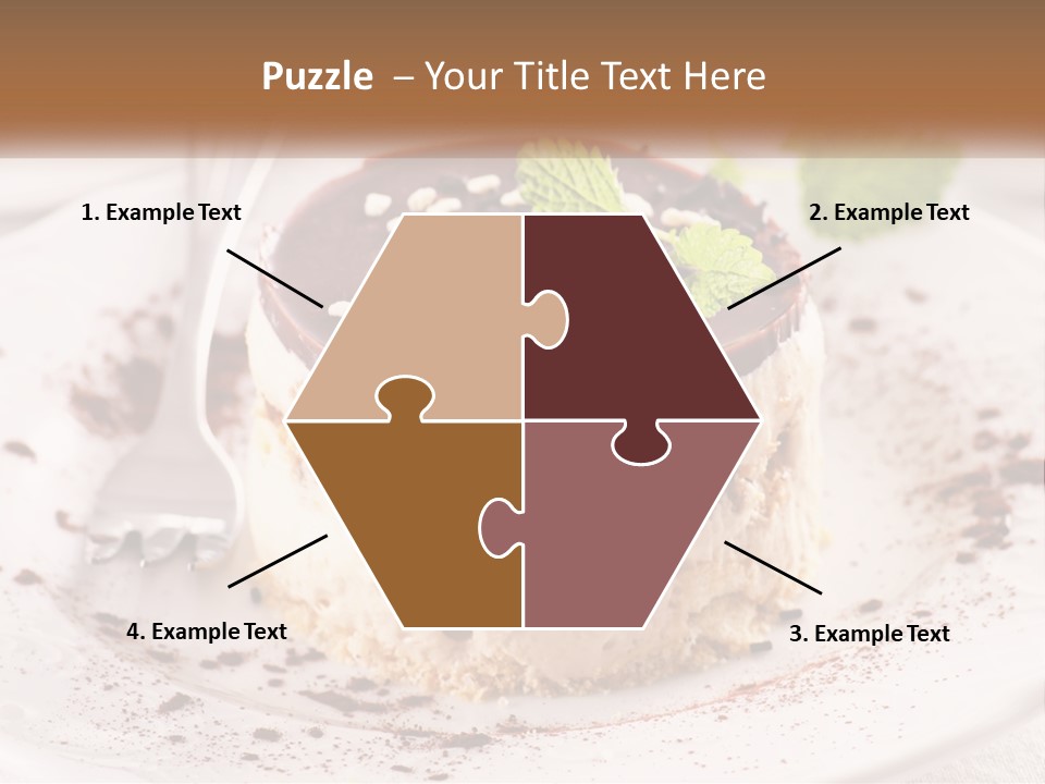 A Piece Of Cake On A Plate With A Spoon PowerPoint Template