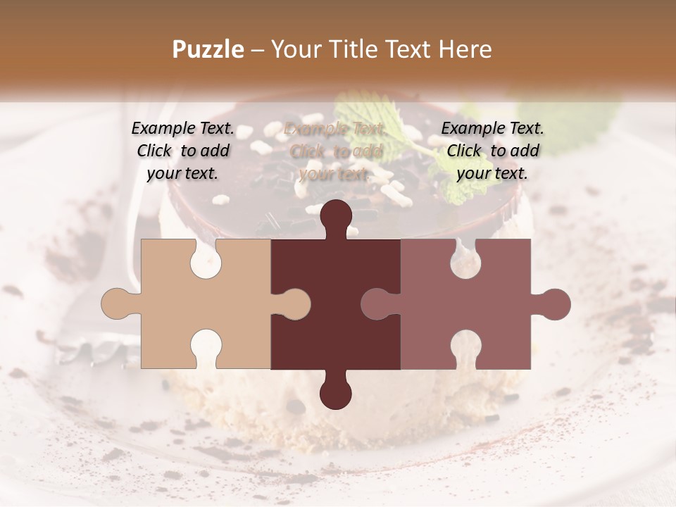 A Piece Of Cake On A Plate With A Spoon PowerPoint Template