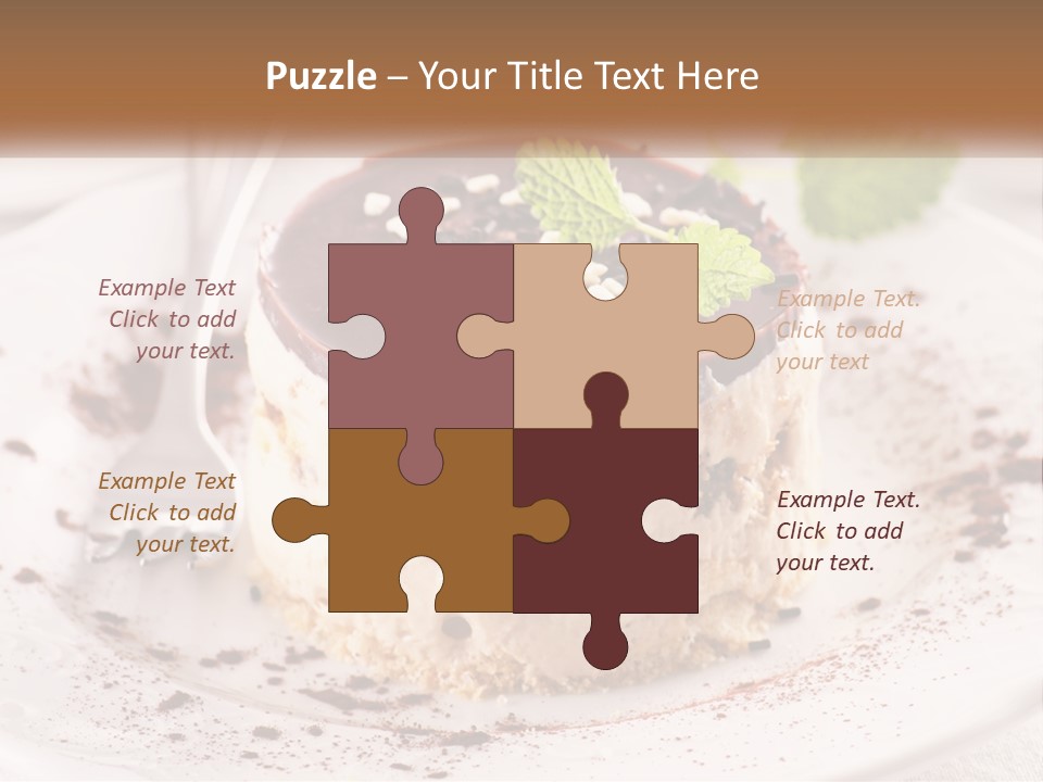 A Piece Of Cake On A Plate With A Spoon PowerPoint Template