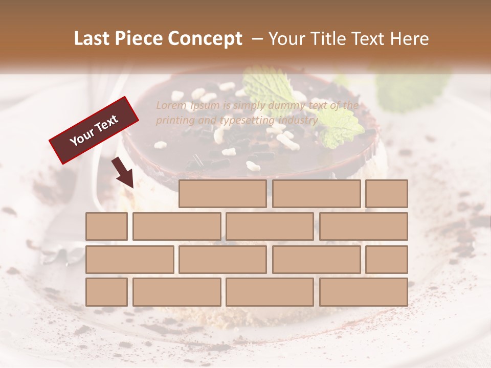 A Piece Of Cake On A Plate With A Spoon PowerPoint Template