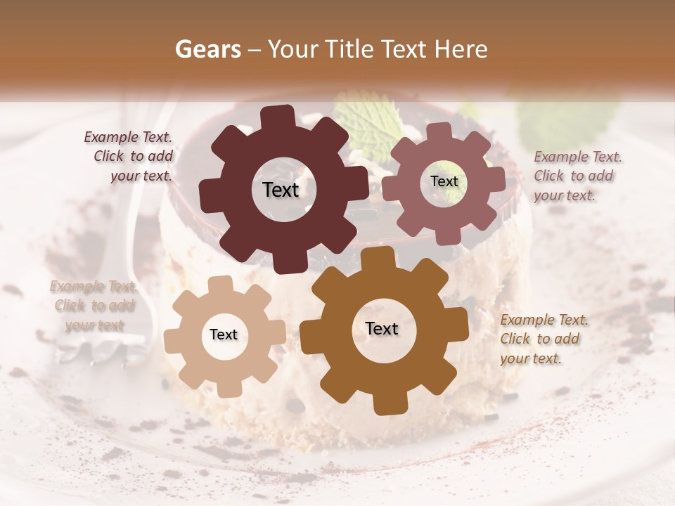 A Piece Of Cake On A Plate With A Spoon PowerPoint Template