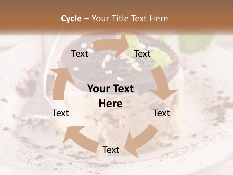 A Piece Of Cake On A Plate With A Spoon PowerPoint Template