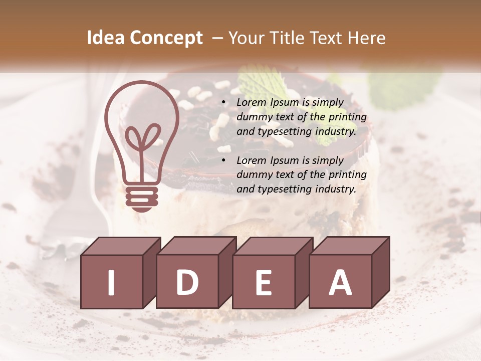 A Piece Of Cake On A Plate With A Spoon PowerPoint Template