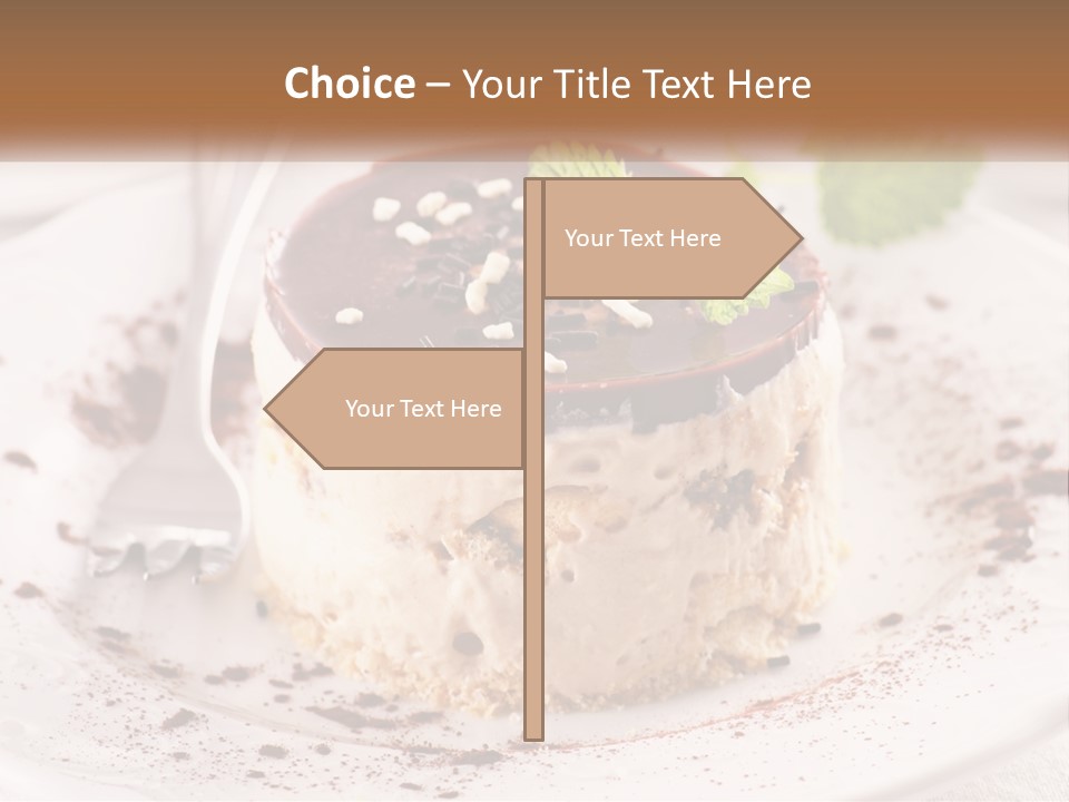A Piece Of Cake On A Plate With A Spoon PowerPoint Template