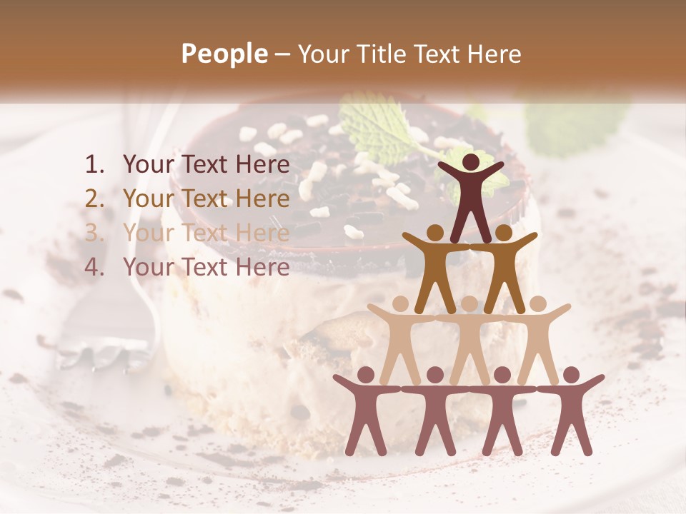 A Piece Of Cake On A Plate With A Spoon PowerPoint Template