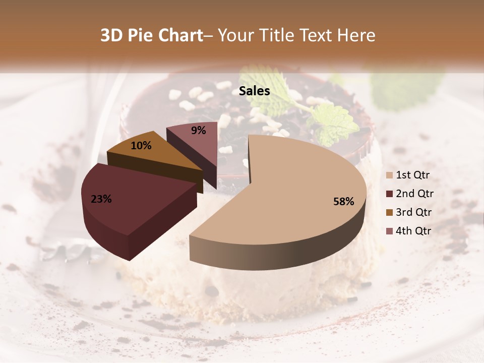 A Piece Of Cake On A Plate With A Spoon PowerPoint Template