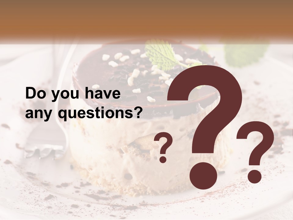 A Piece Of Cake On A Plate With A Spoon PowerPoint Template