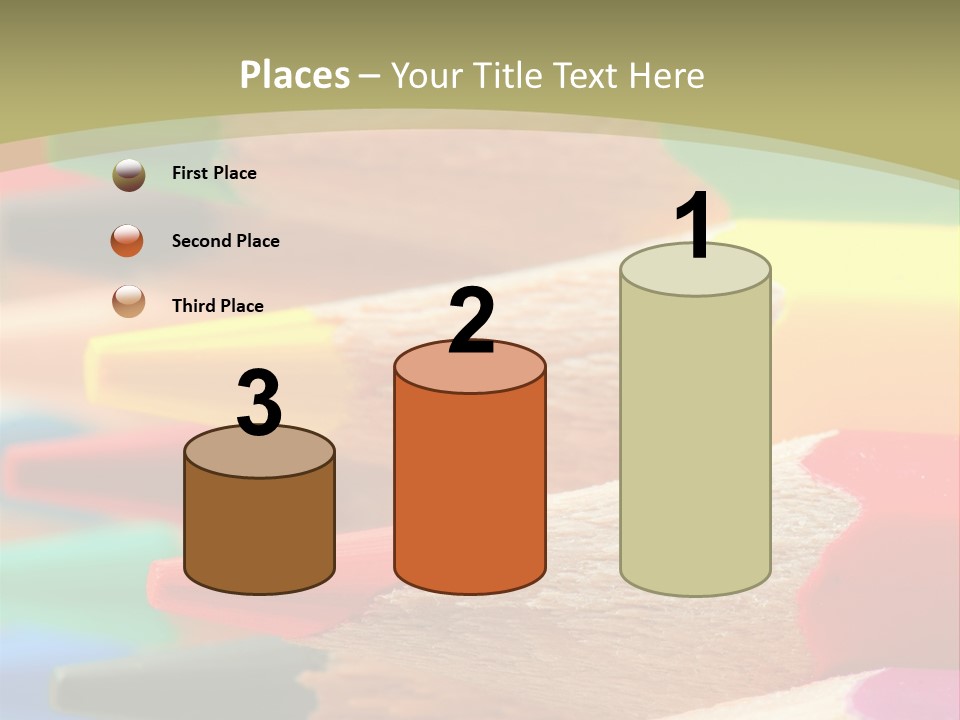 A Group Of Colored Pencils With A Green Background PowerPoint Template