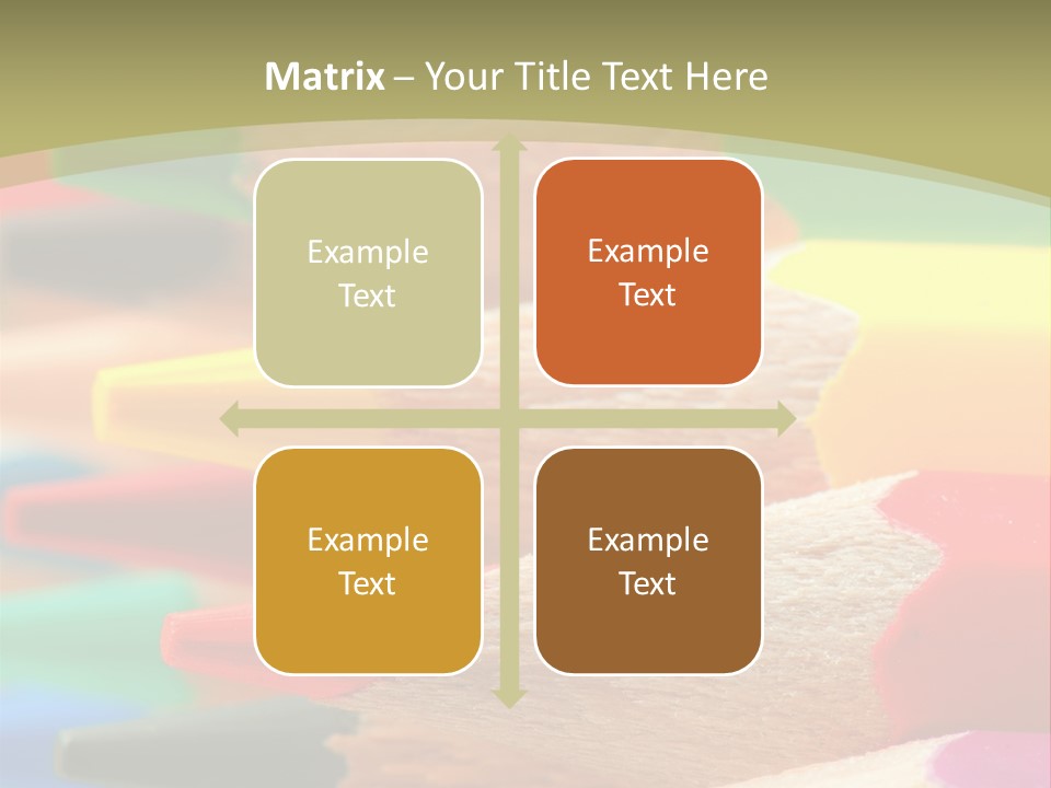 A Group Of Colored Pencils With A Green Background PowerPoint Template