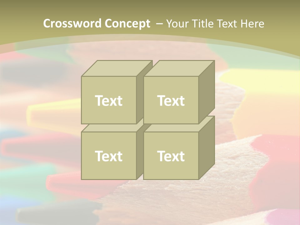 A Group Of Colored Pencils With A Green Background PowerPoint Template