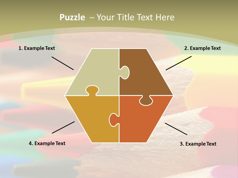 A Group Of Colored Pencils With A Green Background PowerPoint Template