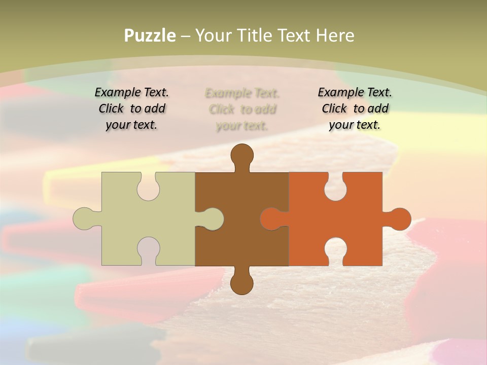 A Group Of Colored Pencils With A Green Background PowerPoint Template