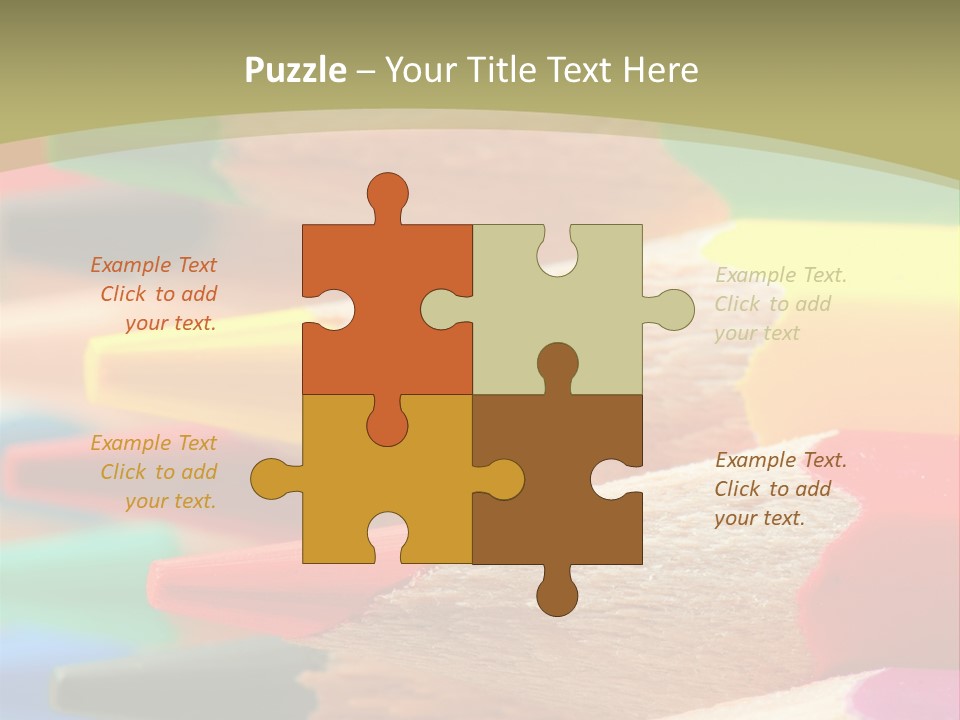 A Group Of Colored Pencils With A Green Background PowerPoint Template