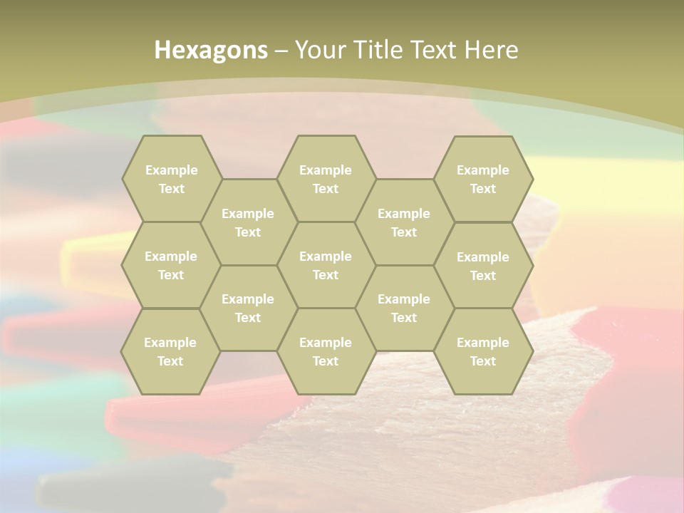 A Group Of Colored Pencils With A Green Background PowerPoint Template