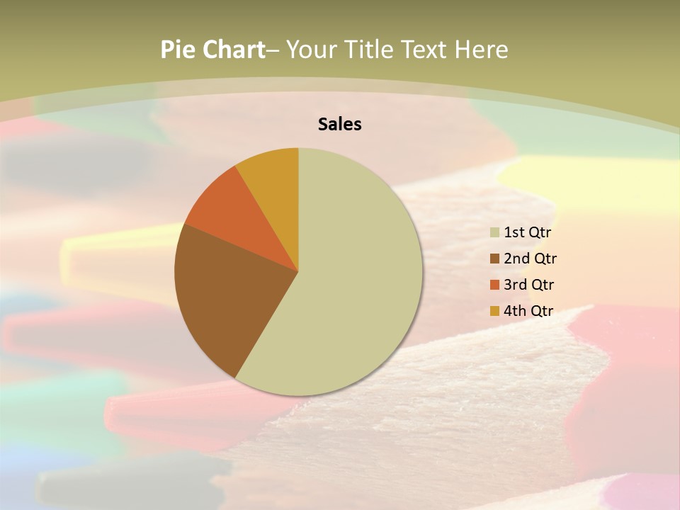 A Group Of Colored Pencils With A Green Background PowerPoint Template