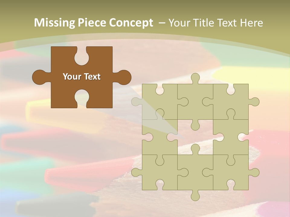 A Group Of Colored Pencils With A Green Background PowerPoint Template