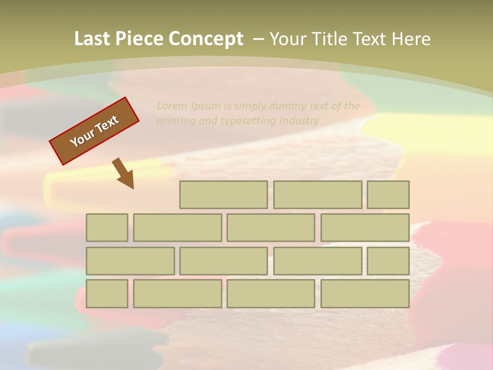 A Group Of Colored Pencils With A Green Background PowerPoint Template