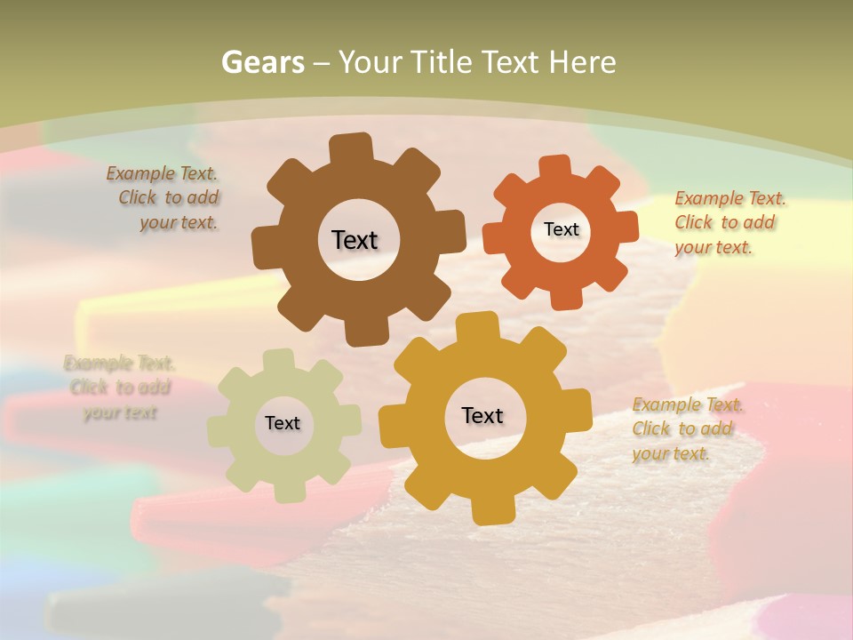 A Group Of Colored Pencils With A Green Background PowerPoint Template