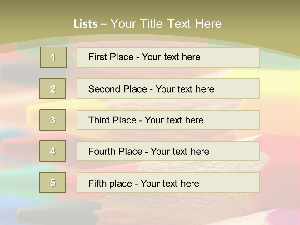 A Group Of Colored Pencils With A Green Background PowerPoint Template
