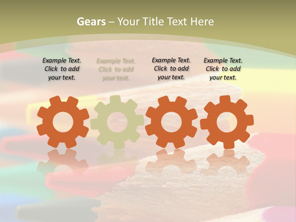 A Group Of Colored Pencils With A Green Background PowerPoint Template