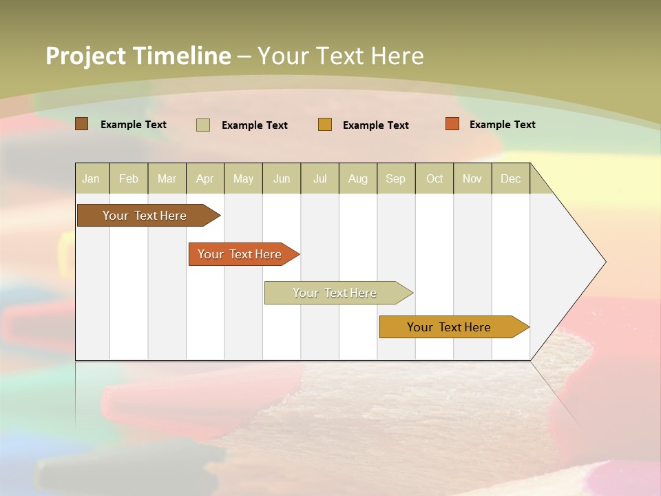 A Group Of Colored Pencils With A Green Background PowerPoint Template