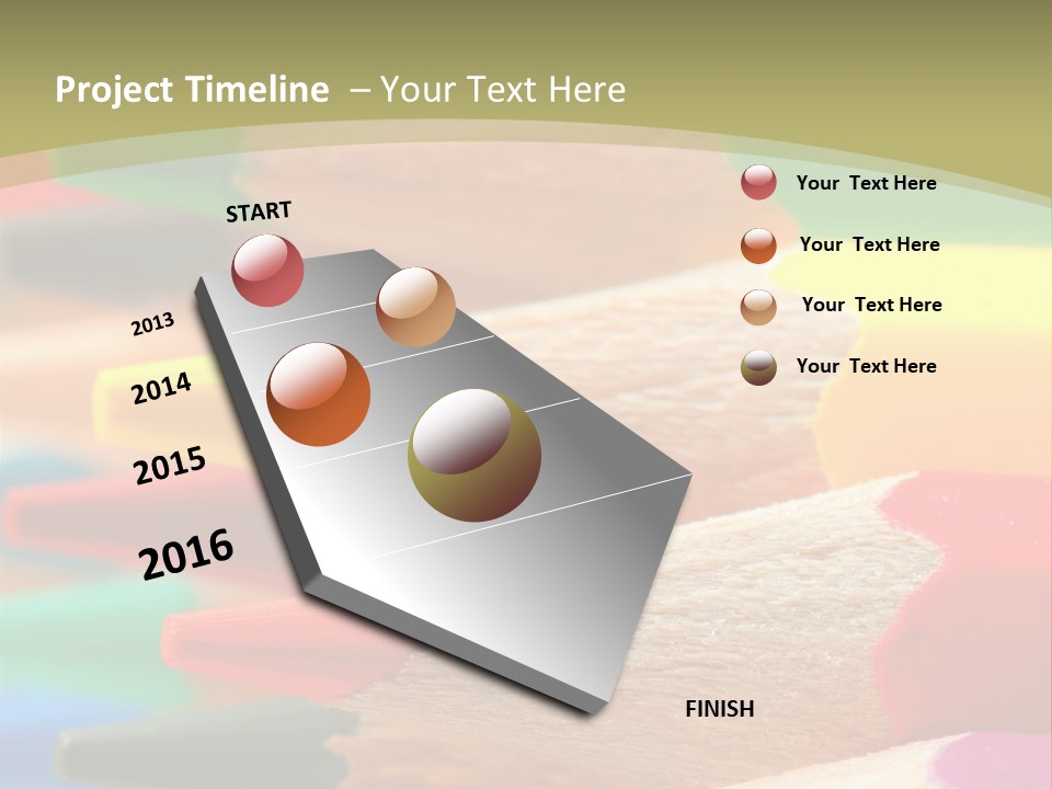 A Group Of Colored Pencils With A Green Background PowerPoint Template