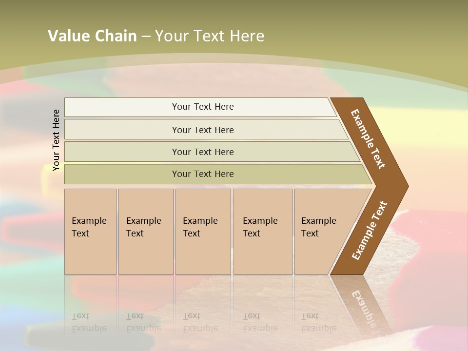 A Group Of Colored Pencils With A Green Background PowerPoint Template