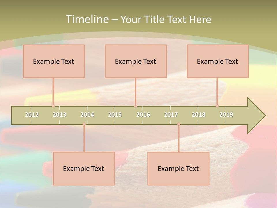 A Group Of Colored Pencils With A Green Background PowerPoint Template