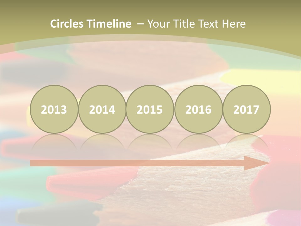 A Group Of Colored Pencils With A Green Background PowerPoint Template